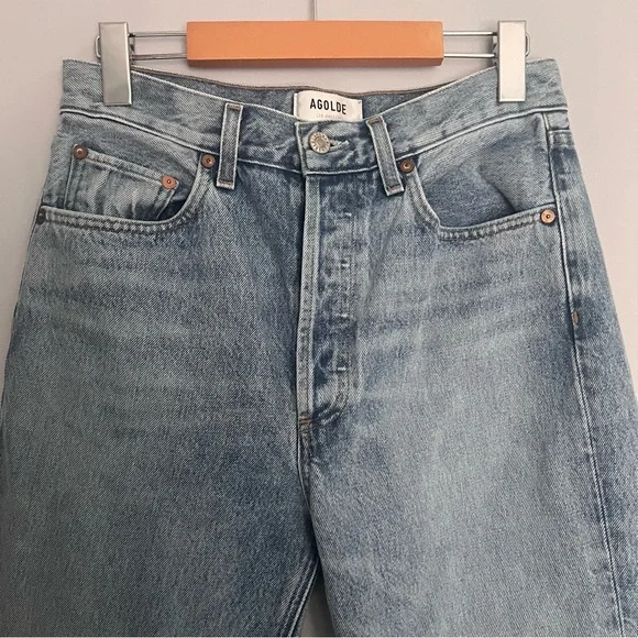 Agolde Riley High Rise Straight Crop Jeans Size 27 - Picture 5 of 16